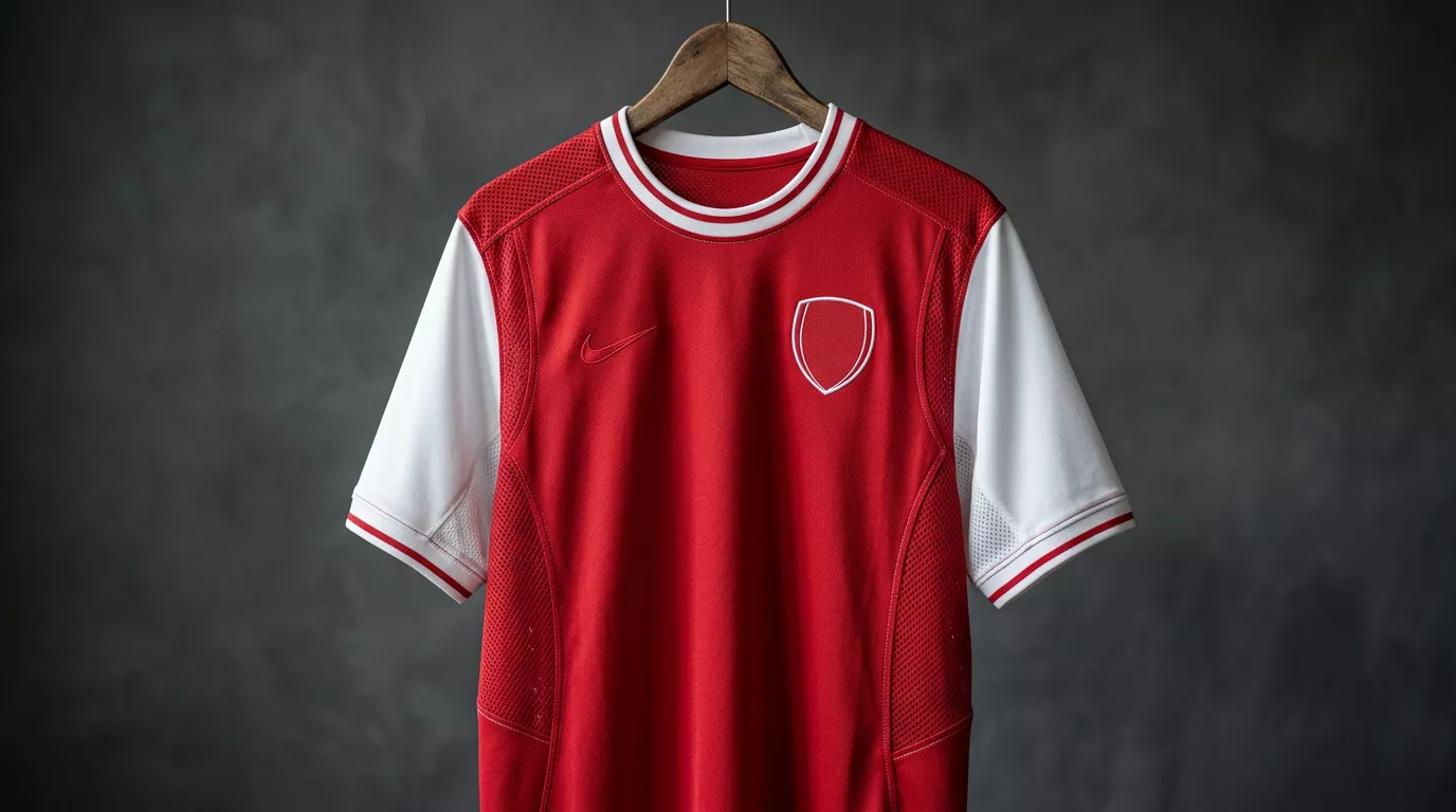 Maillot de football de Premier League en gros plan sans logo de sponsor de paris sportifs